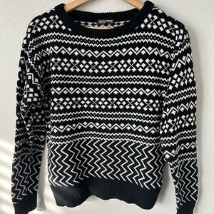 American Apparel black and white ski sweater Sweater